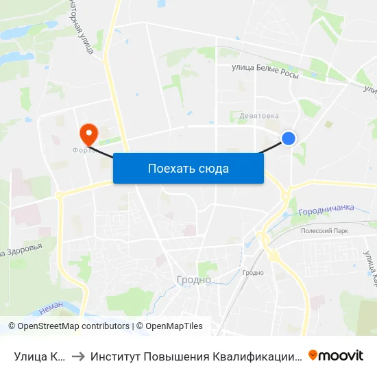 Улица Курчатова to Институт Повышения Квалификации И Переподготовки Кадров Гргу map