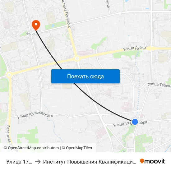 Улица 17 Сентября to Институт Повышения Квалификации И Переподготовки Кадров Гргу map