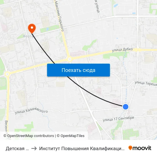 Детская Больница to Институт Повышения Квалификации И Переподготовки Кадров Гргу map