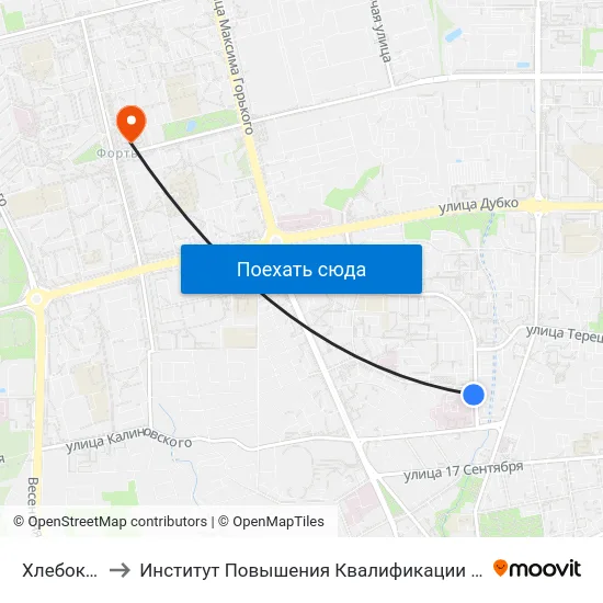 Хлебокомбинат to Институт Повышения Квалификации И Переподготовки Кадров Гргу map