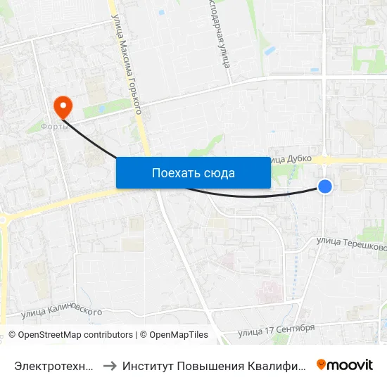 Электротехнический Колледж to Институт Повышения Квалификации И Переподготовки Кадров Гргу map