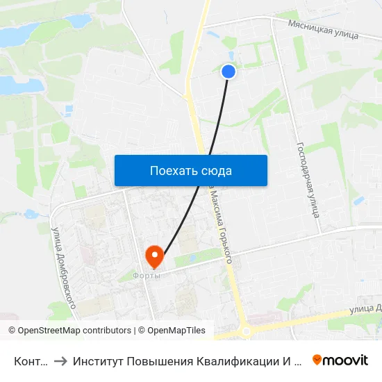 Конте Спа to Институт Повышения Квалификации И Переподготовки Кадров Гргу map