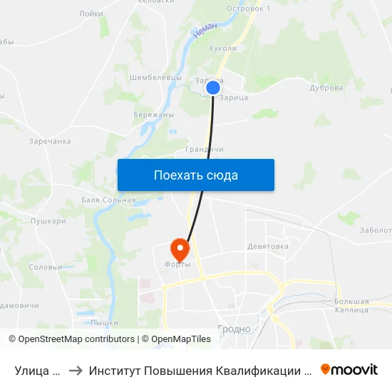 Улица Гожская to Институт Повышения Квалификации И Переподготовки Кадров Гргу map