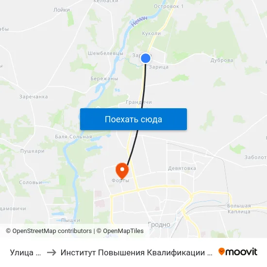 Улица Гожская to Институт Повышения Квалификации И Переподготовки Кадров Гргу map