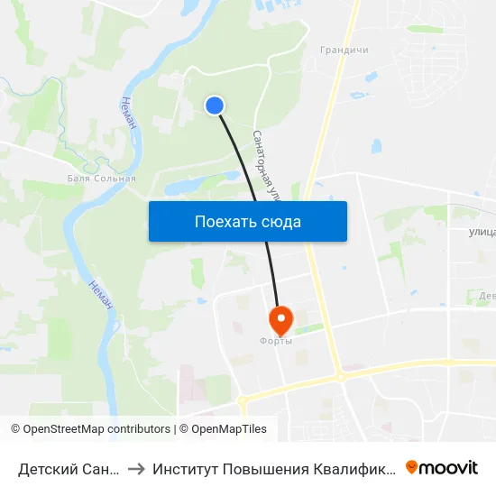 Детский Санаторий «Неман» to Институт Повышения Квалификации И Переподготовки Кадров Гргу map