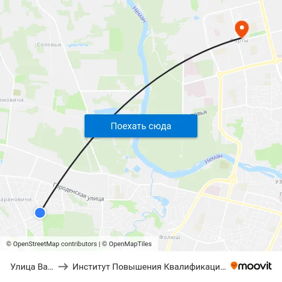 Улица Васильковая to Институт Повышения Квалификации И Переподготовки Кадров Гргу map