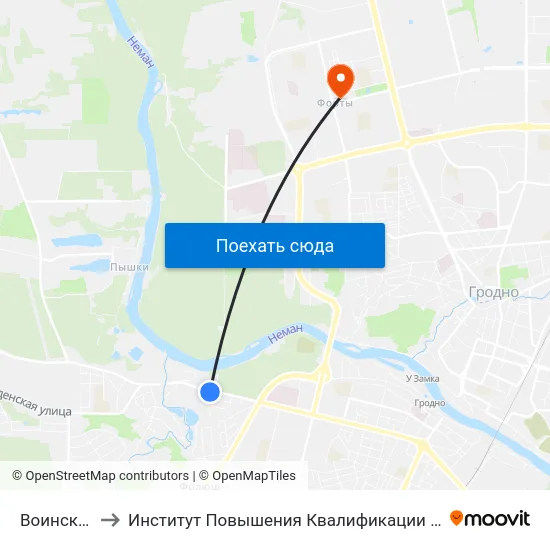 Воинская Часть to Институт Повышения Квалификации И Переподготовки Кадров Гргу map