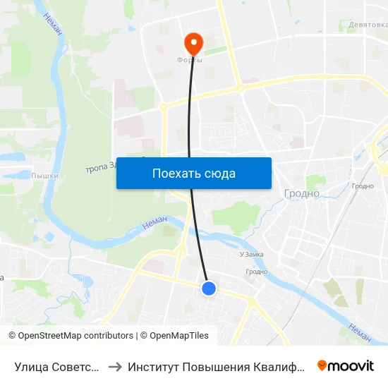 Улица Советских Пограничников to Институт Повышения Квалификации И Переподготовки Кадров Гргу map