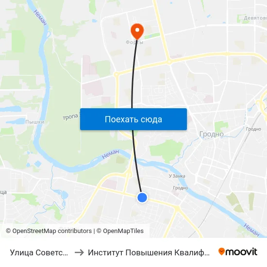 Улица Советских Пограничников to Институт Повышения Квалификации И Переподготовки Кадров Гргу map