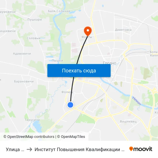 Улица Репина to Институт Повышения Квалификации И Переподготовки Кадров Гргу map