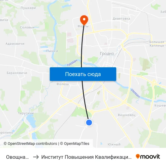 Овощная Фабрика to Институт Повышения Квалификации И Переподготовки Кадров Гргу map