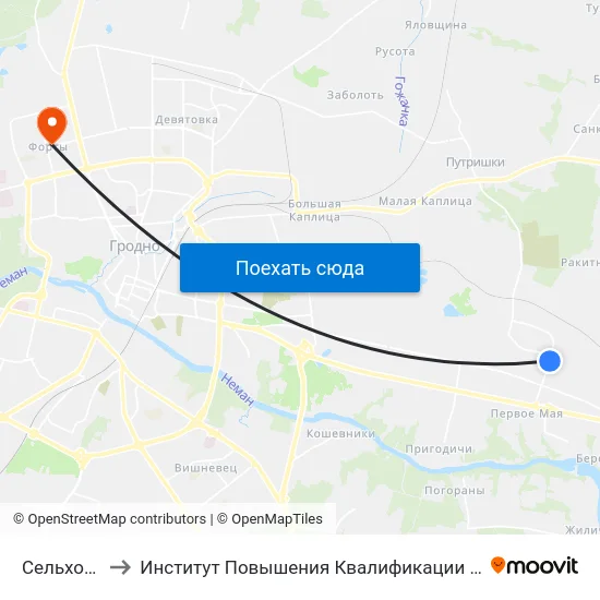 Сельхозтехника to Институт Повышения Квалификации И Переподготовки Кадров Гргу map