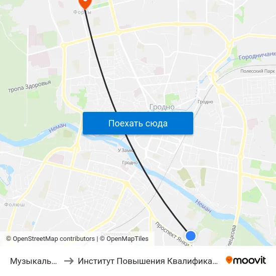 Музыкальный Колледж to Институт Повышения Квалификации И Переподготовки Кадров Гргу map