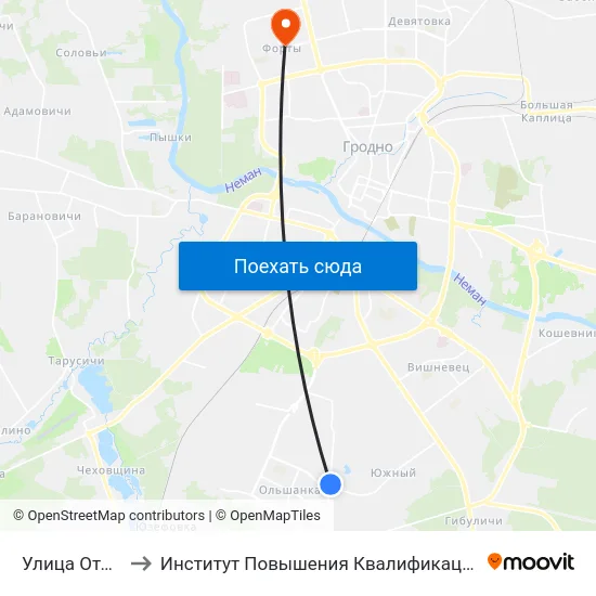Улица Отечественная to Институт Повышения Квалификации И Переподготовки Кадров Гргу map