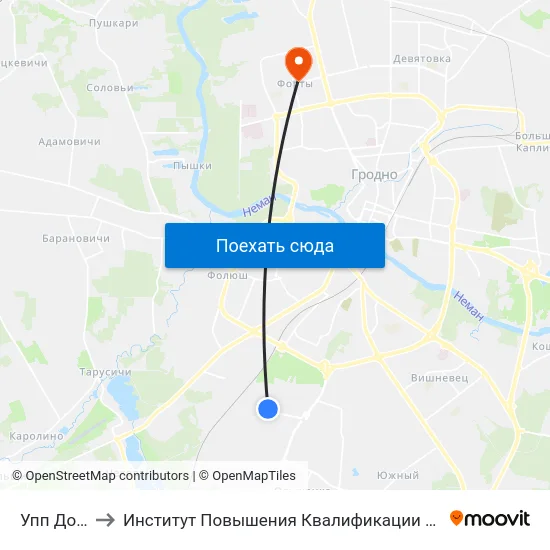 Упп Дорожник to Институт Повышения Квалификации И Переподготовки Кадров Гргу map