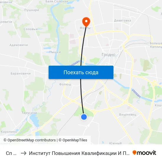 Сп Теста to Институт Повышения Квалификации И Переподготовки Кадров Гргу map