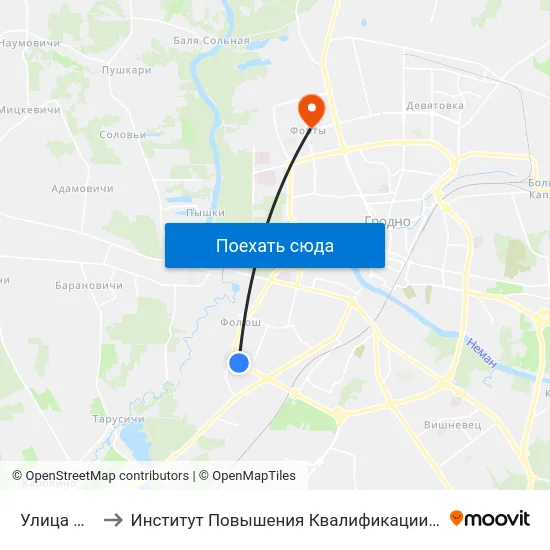Улица Данилова to Институт Повышения Квалификации И Переподготовки Кадров Гргу map