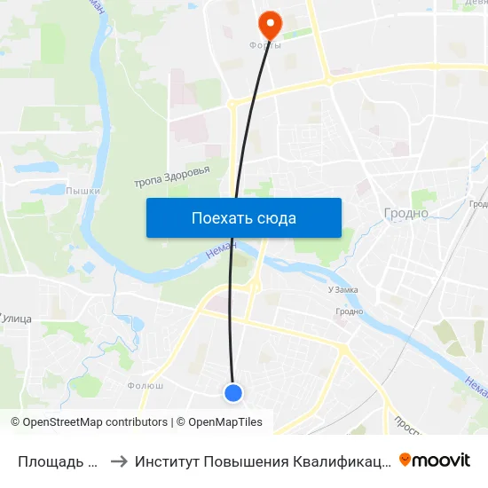 Площадь Декабристов to Институт Повышения Квалификации И Переподготовки Кадров Гргу map