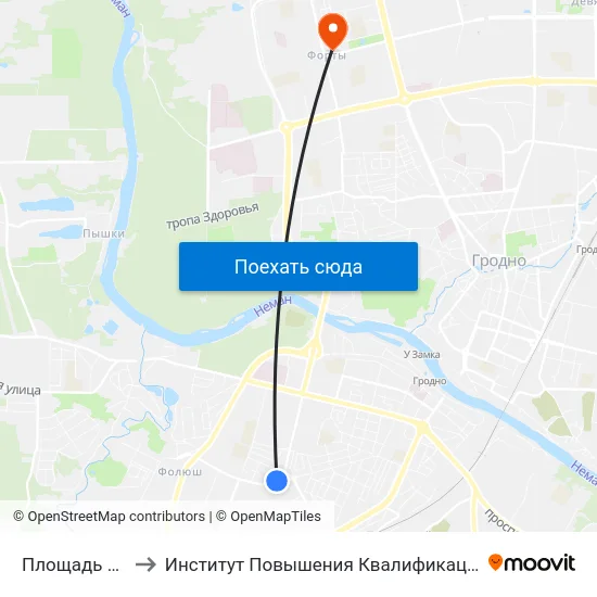 Площадь Декабристов to Институт Повышения Квалификации И Переподготовки Кадров Гргу map