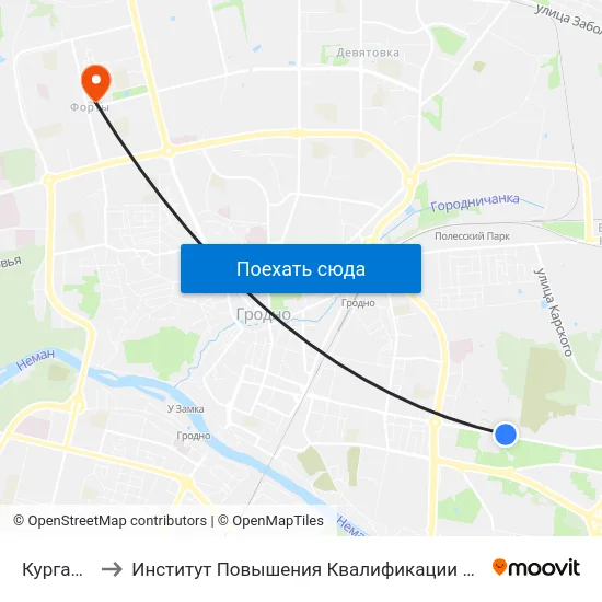 Курган Славы to Институт Повышения Квалификации И Переподготовки Кадров Гргу map