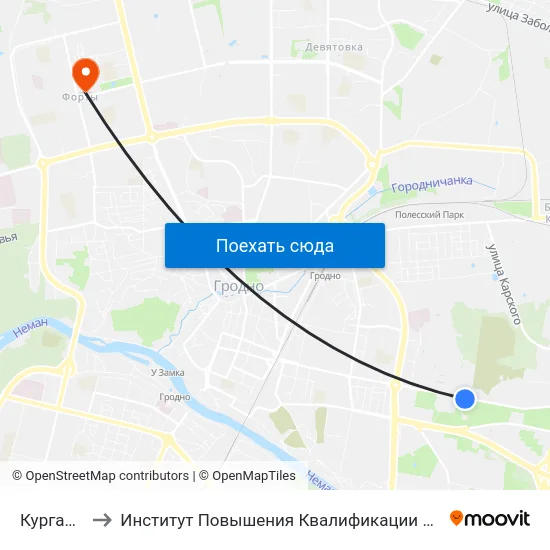 Курган Славы to Институт Повышения Квалификации И Переподготовки Кадров Гргу map