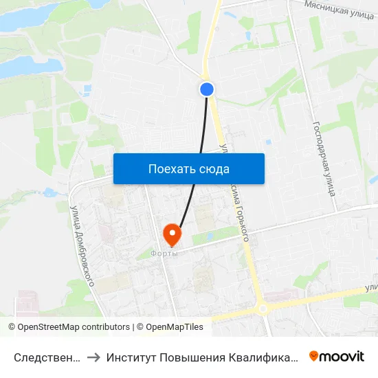 Следственный Комитет to Институт Повышения Квалификации И Переподготовки Кадров Гргу map