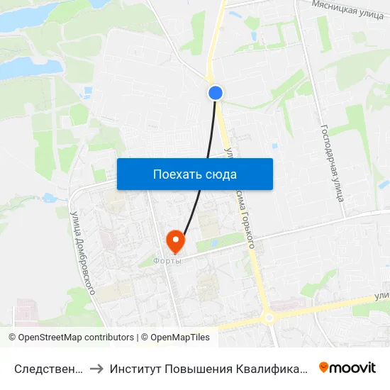 Следственный Комитет to Институт Повышения Квалификации И Переподготовки Кадров Гргу map