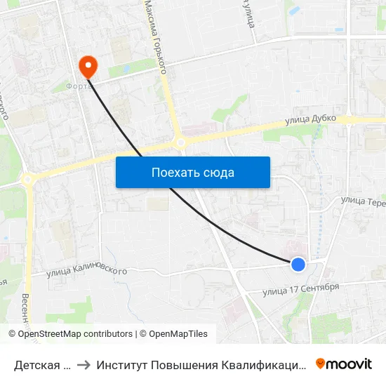 Детская Больница to Институт Повышения Квалификации И Переподготовки Кадров Гргу map