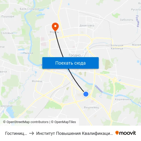 Гостиница «Турист» to Институт Повышения Квалификации И Переподготовки Кадров Гргу map