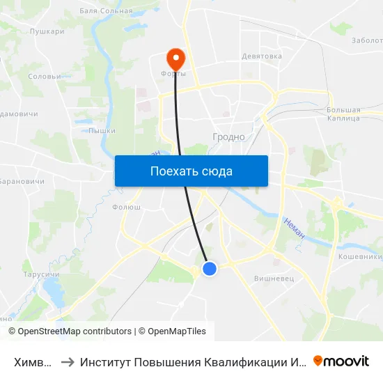 Химволокно to Институт Повышения Квалификации И Переподготовки Кадров Гргу map