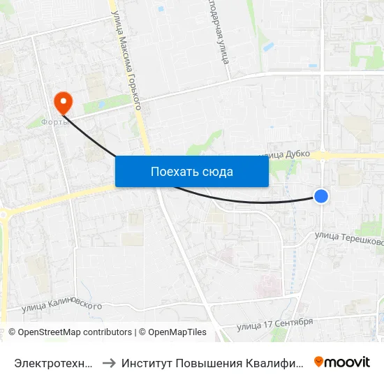 Электротехнический Колледж to Институт Повышения Квалификации И Переподготовки Кадров Гргу map