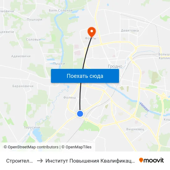 Строительный Лицей to Институт Повышения Квалификации И Переподготовки Кадров Гргу map