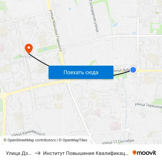 Улица Дзержинского to Институт Повышения Квалификации И Переподготовки Кадров Гргу map