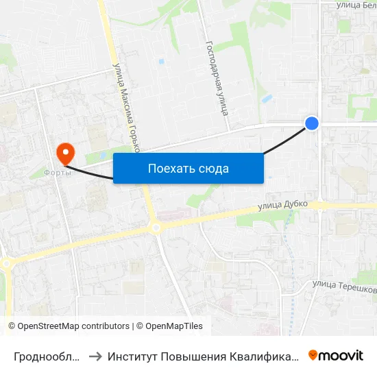 Гроднооблнефтепродукт to Институт Повышения Квалификации И Переподготовки Кадров Гргу map