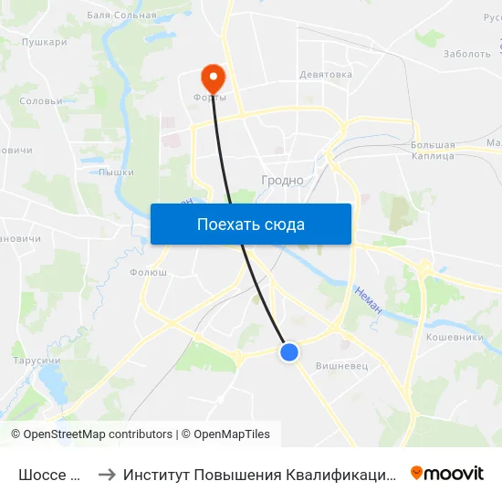 Шоссе Индурское to Институт Повышения Квалификации И Переподготовки Кадров Гргу map