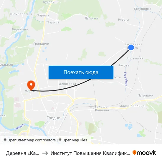Деревня «Каменная Руссота» to Институт Повышения Квалификации И Переподготовки Кадров Гргу map