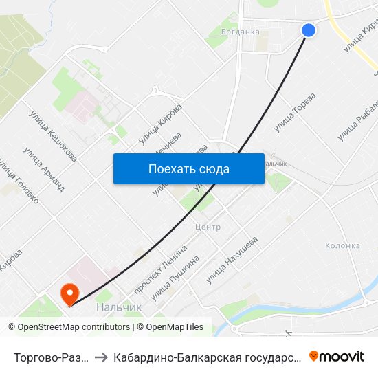 Торгово-Развлекательный Центр Дея to Кабардино-Балкарская государственная сельскохозяйственная академия имени В.М. Кокова. map