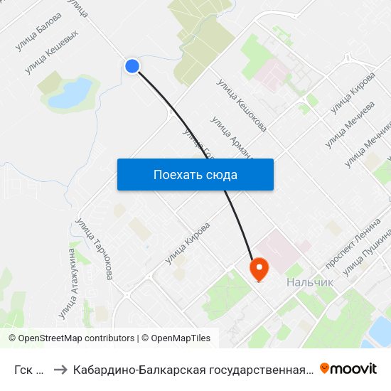 Гск Гидромет to Кабардино-Балкарская государственная сельскохозяйственная академия имени В.М. Кокова. map