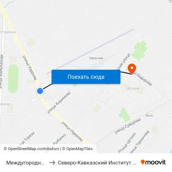 Междугородный Автовокзал to Северо-Кавказский Институт Повышения Квалификации map
