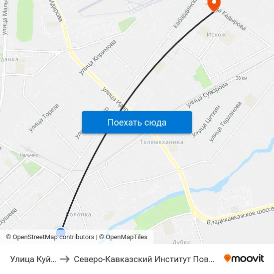 Улица Куйбышева to Северо-Кавказский Институт Повышения Квалификации map