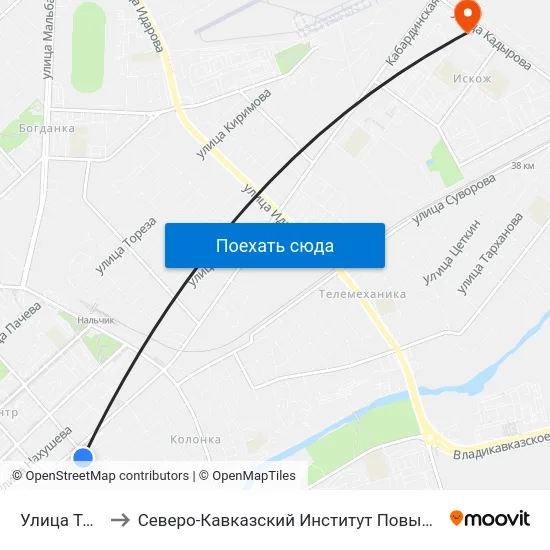 Улица Толстого to Северо-Кавказский Институт Повышения Квалификации map