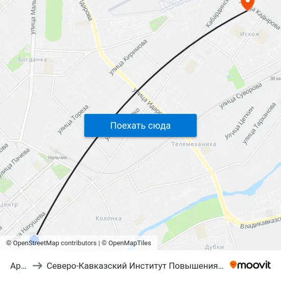 Арбат to Северо-Кавказский Институт Повышения Квалификации map
