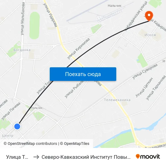 Улица Толстого to Северо-Кавказский Институт Повышения Квалификации map