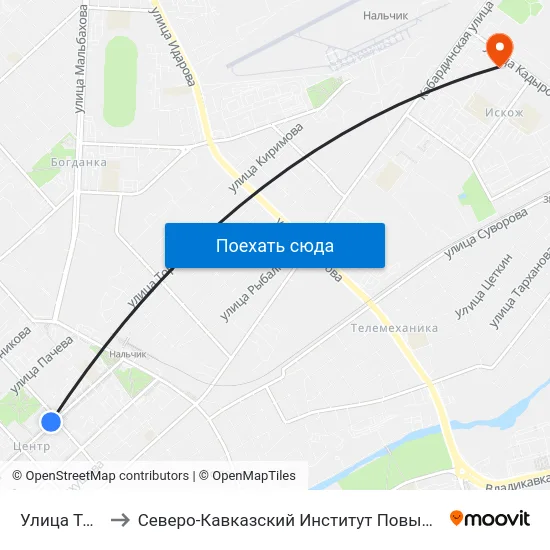 Улица Толстого to Северо-Кавказский Институт Повышения Квалификации map