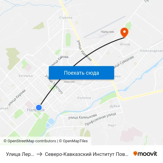 Улица Лермонтова to Северо-Кавказский Институт Повышения Квалификации map