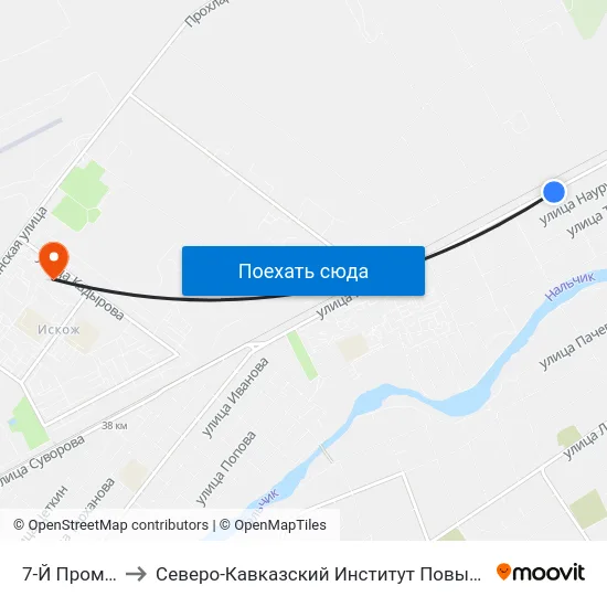 7-Й Промпроезд to Северо-Кавказский Институт Повышения Квалификации map