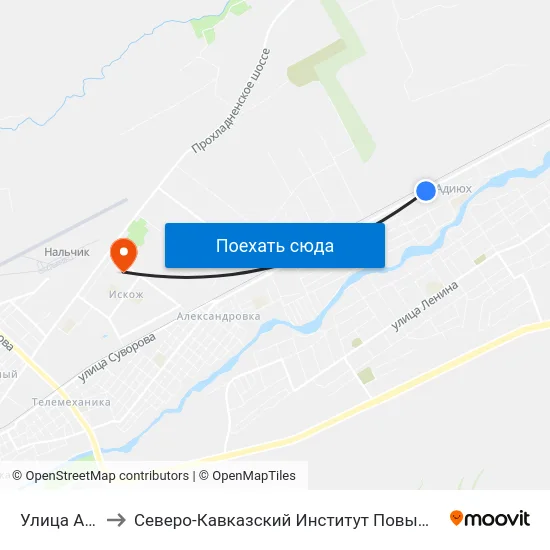 Улица Ашамаз to Северо-Кавказский Институт Повышения Квалификации map