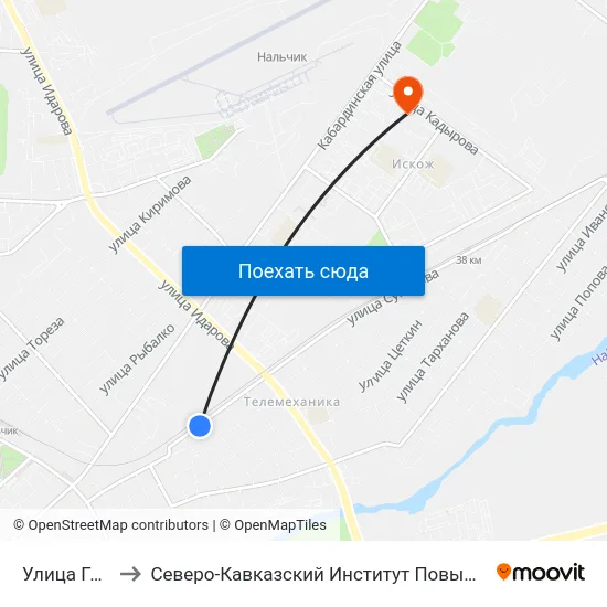 Улица Геттуева to Северо-Кавказский Институт Повышения Квалификации map
