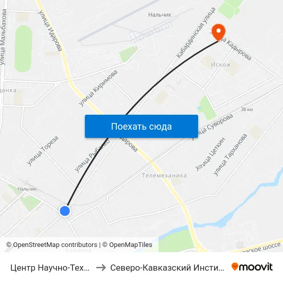 Центр Научно-Технического Творчества to Северо-Кавказский Институт Повышения Квалификации map