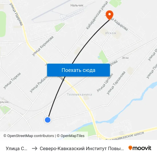 Улица Семашко to Северо-Кавказский Институт Повышения Квалификации map